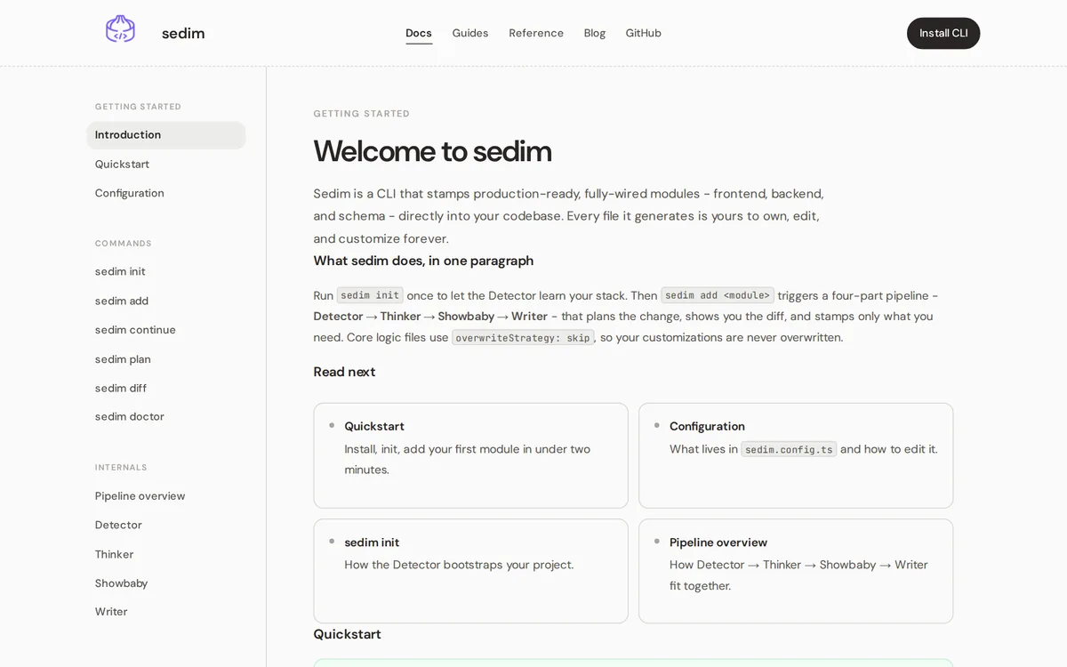 Sedim: Docs